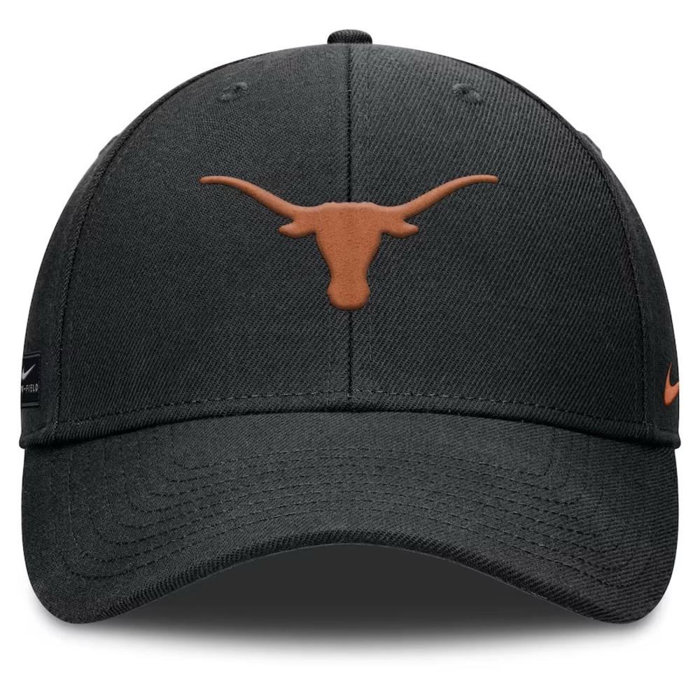 Texas Longhorns Nike 2025 On-Field Rise Performance Adjustable Hat - Black